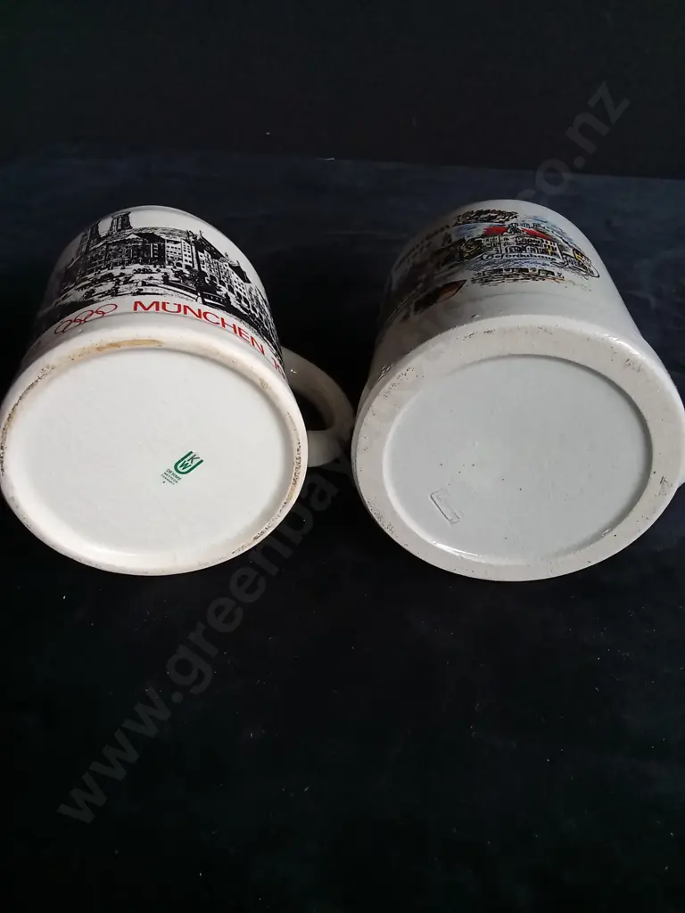 2 VINTAGE OLYMPICS BEER MUGS Image 1++
