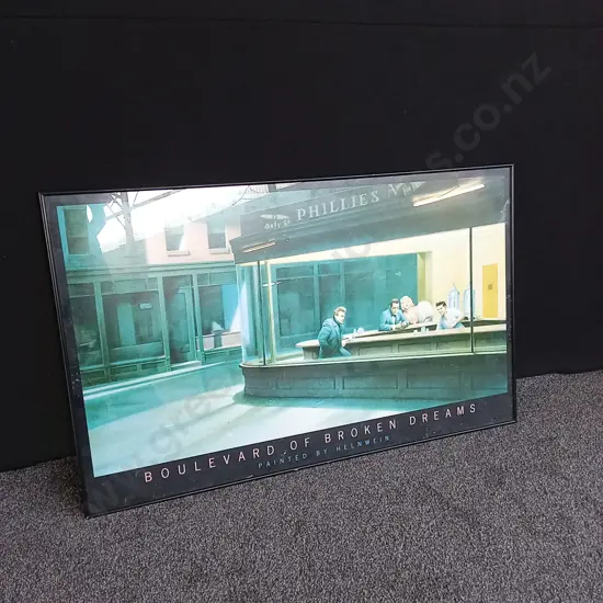 BOULEVARD OF BROKEN DREAMS OLD HOLLYWOOD FRAMED PRINT 75CM H X 1.2M W