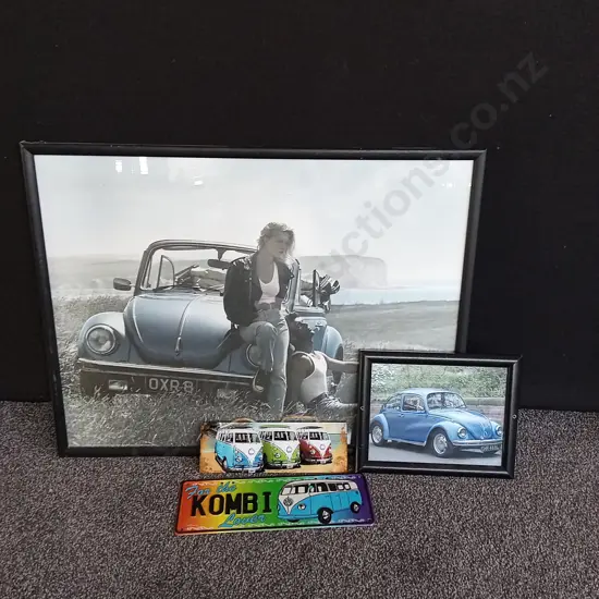4 PIECES VOLKSWAGEN ART/ MEMORABILIA