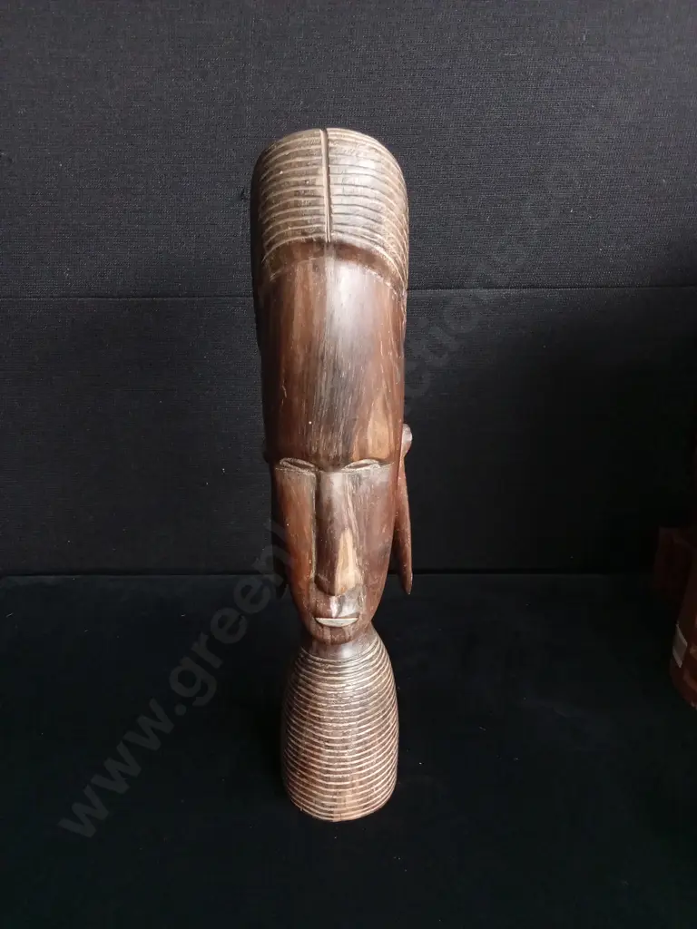 HAND CARVED AFRICAN WOOD SCULPTURE H 41CM Image 1++