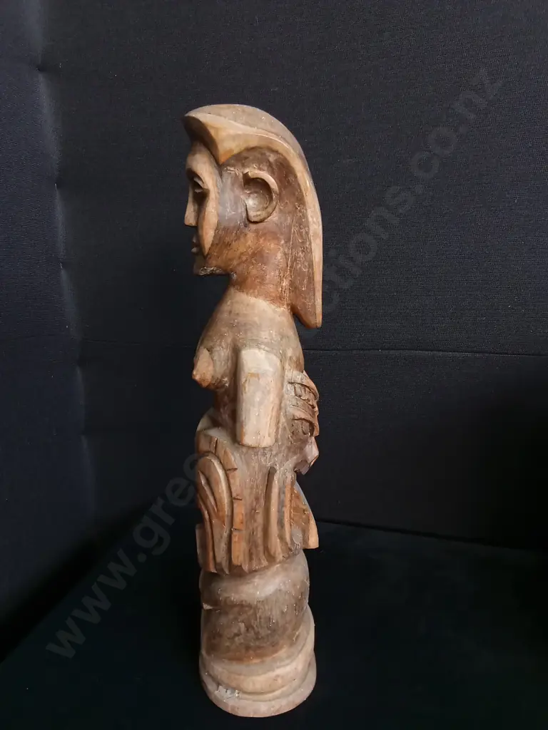 VINTAGE WOODEN CARVED STATUE H 60CM Image 1++