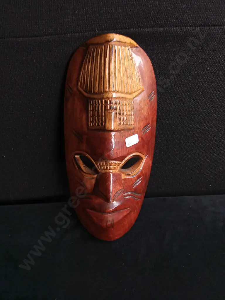 3 PIECES WOODEN AFRICAN STYLE TRIBAL MASKS Image 1++