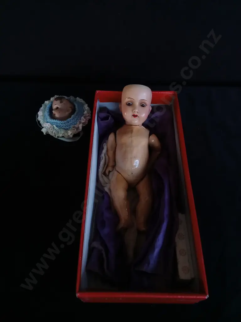 ANTIQUE BISQUE DOLL WITH GLASS EYES Image 1++