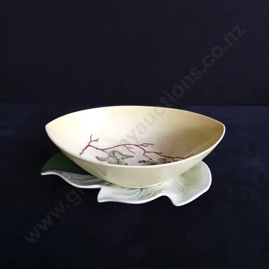 2 PIECES CARLTON WARE HAND PAINTED BOWL AND PLATE