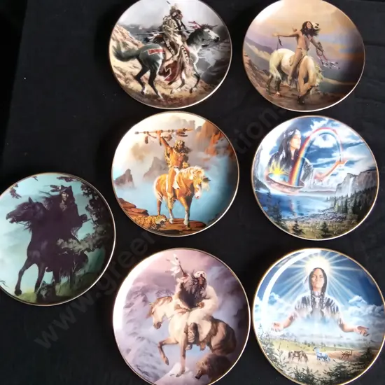 7 FRANKLIN MINT WESTERN DECORATIVE PLATES
