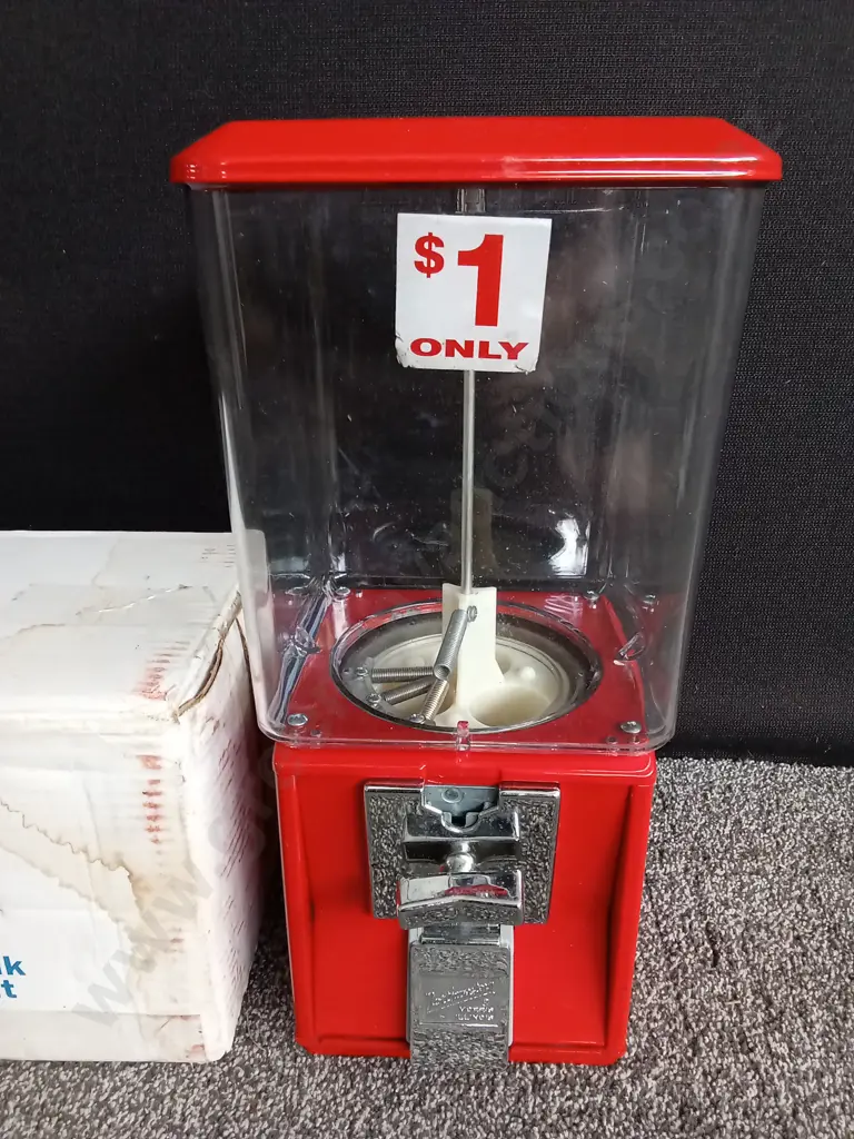 BRAND NEW BOXED NORTHWESTERN SINGLE RED VENDING MACHINE NO KEY WITH THIS ONE Image 1++