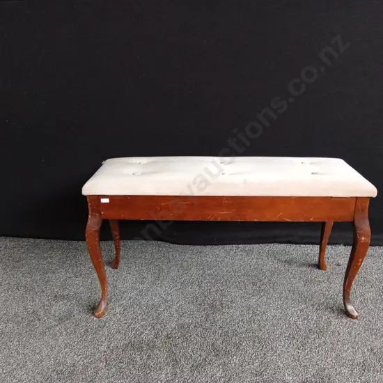 ANTIQUE WOODEN PIANO STOOL H49CM L87CM D35CM