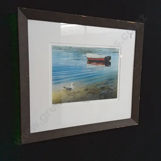 FRAMED LAWRENCE LEITCH RED DINGHY PRINT