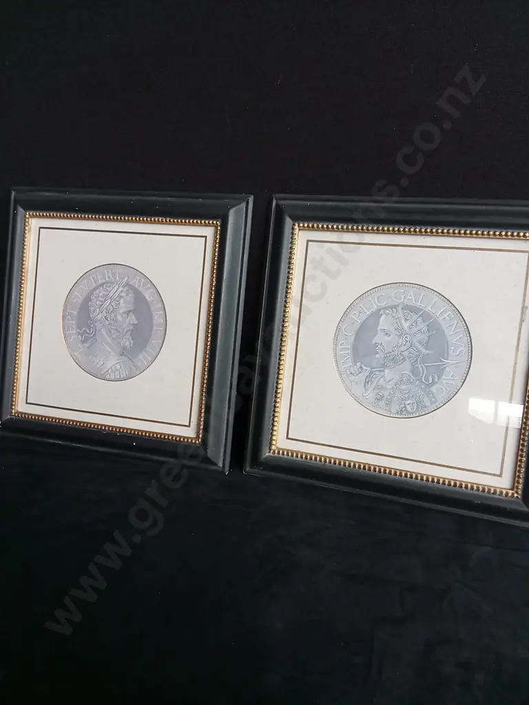 SET OF FRAMED ROMAN COIN PRINTS Image 1++