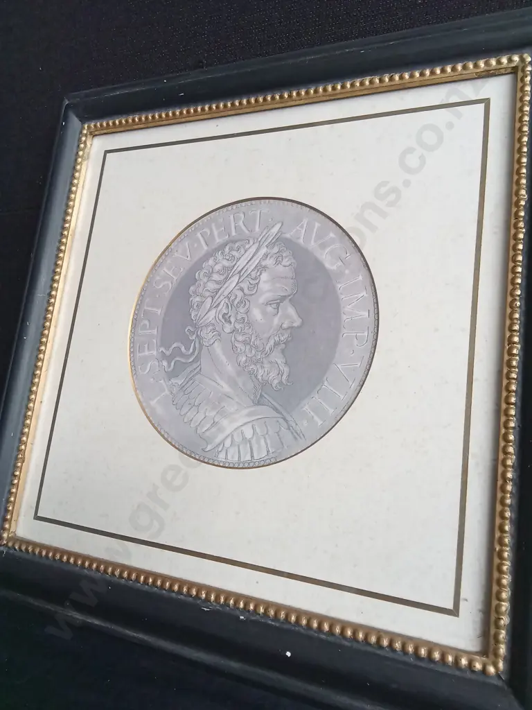 SET OF FRAMED ROMAN COIN PRINTS Image 1++