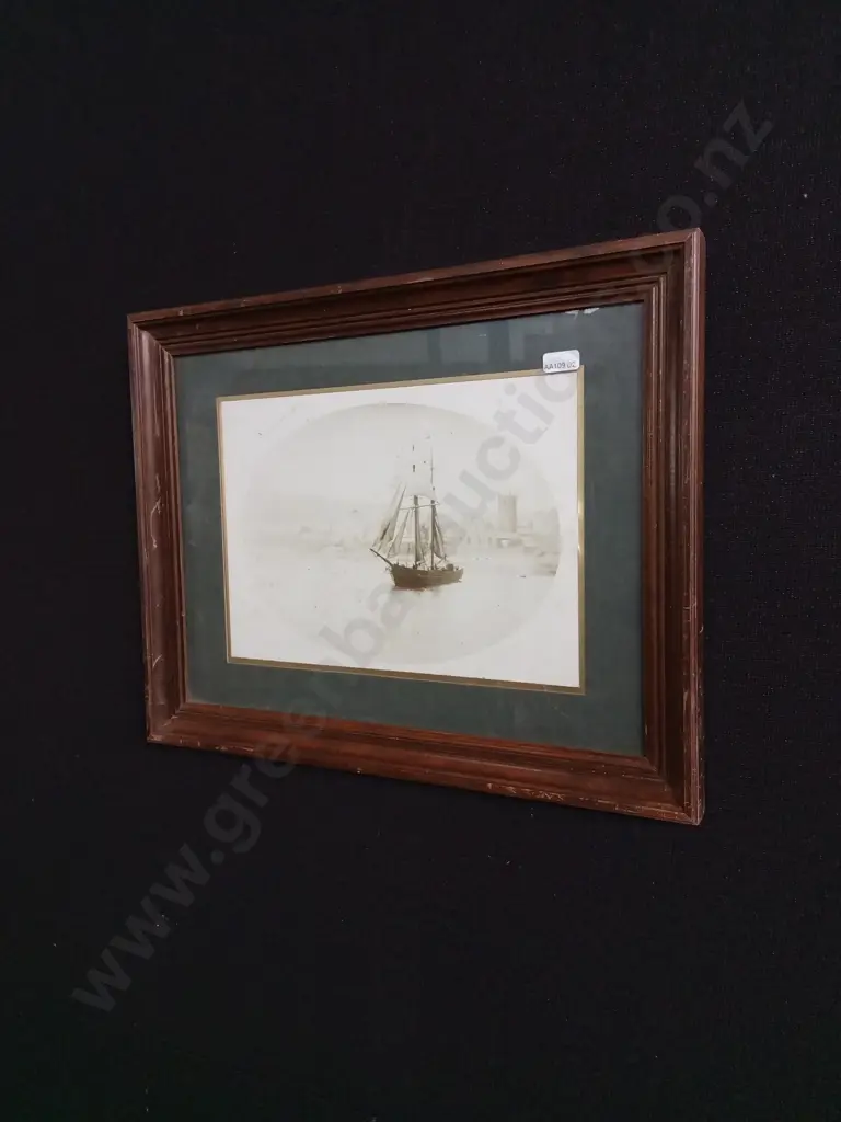 2 FRAMED SEPIA BOAT PRINTS Image 1++