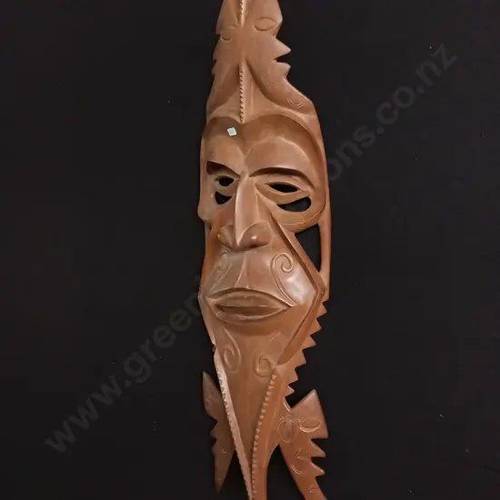 DECORATIVE HAND CARVED WOODEN TRIBAL MASK H 1M