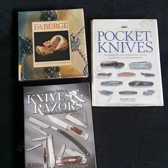 3 PIECES BOOKS ON KNIVES AND FABERGE