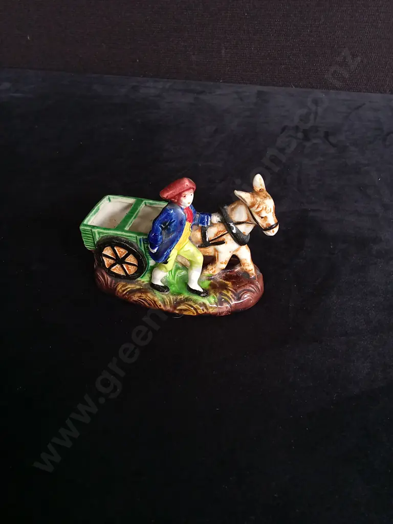 3 PIECES VINTAGE DECORATIVE POTTERY, INCLUDING TOBACCO JAR Image 1++