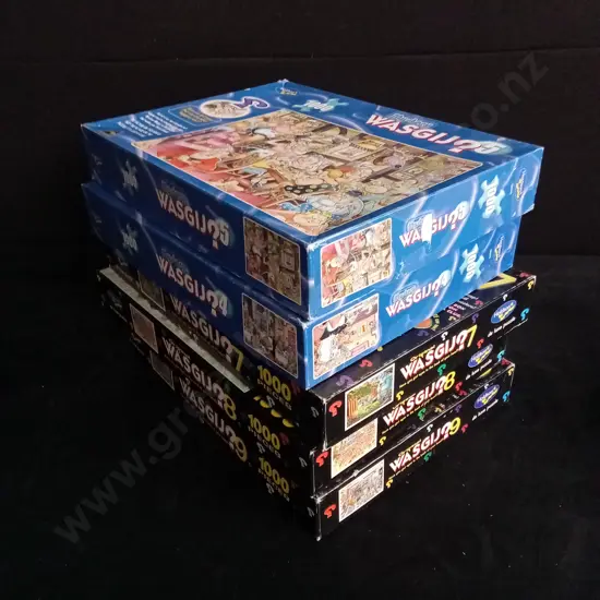 5 WASGIJ 1000 PIECE PUZZLES (COMPLETE)