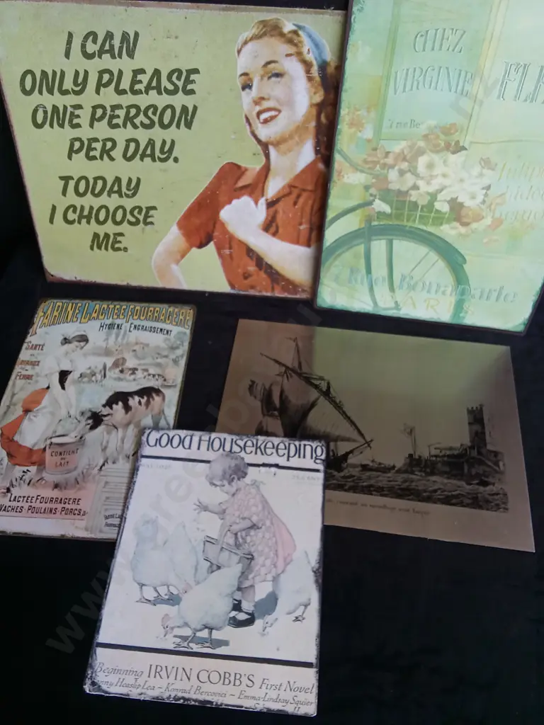 5 PIECES RETRO TIN PRINTS Image 1++