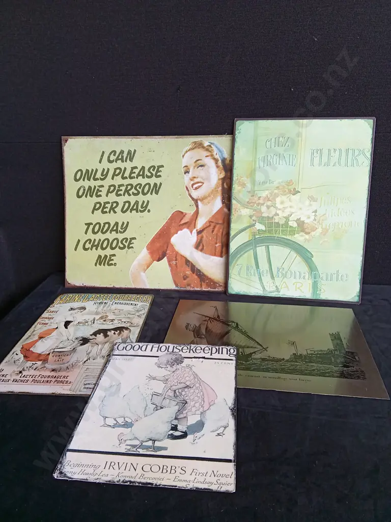5 PIECES RETRO TIN PRINTS Image 1++