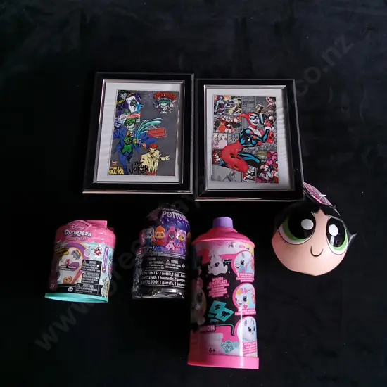 6 PIECES MIX, MONSTER HIGH, POWERPUFF GIRLS, DC