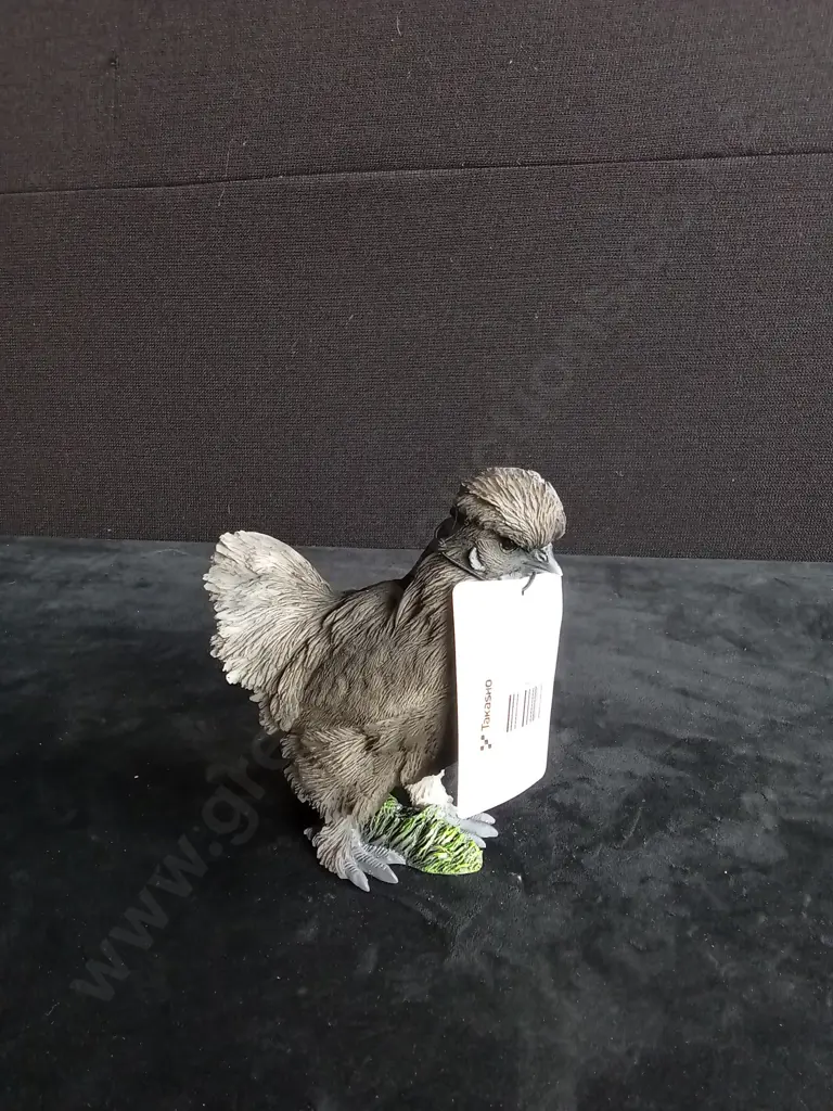 TAKASHO FIGURINE SILKY HEN GREY H 7CM BRAND NEW Image 1++