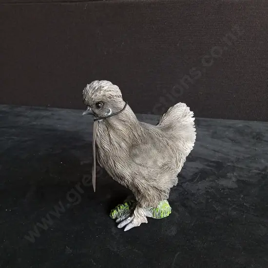 TAKASHO FIGURINE SILKY HEN GREY H 7CM BRAND NEW
