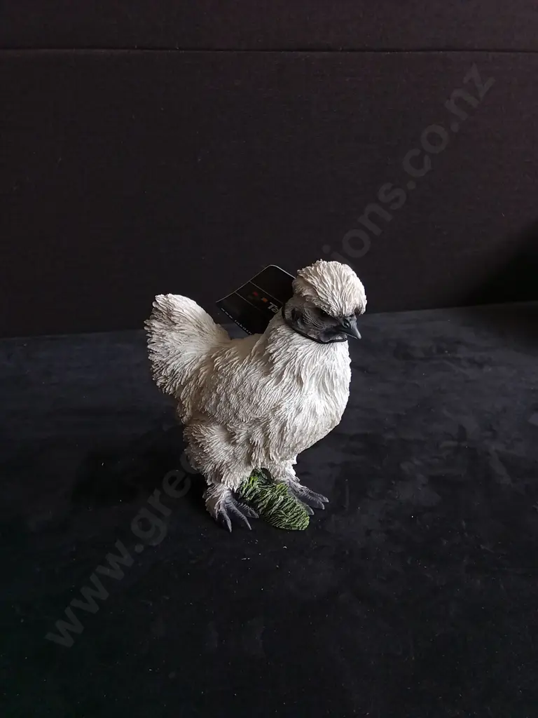 TAKASHO FIGURINE SILKY HEN WHITE H 7CM BRAND NEW Image 1++