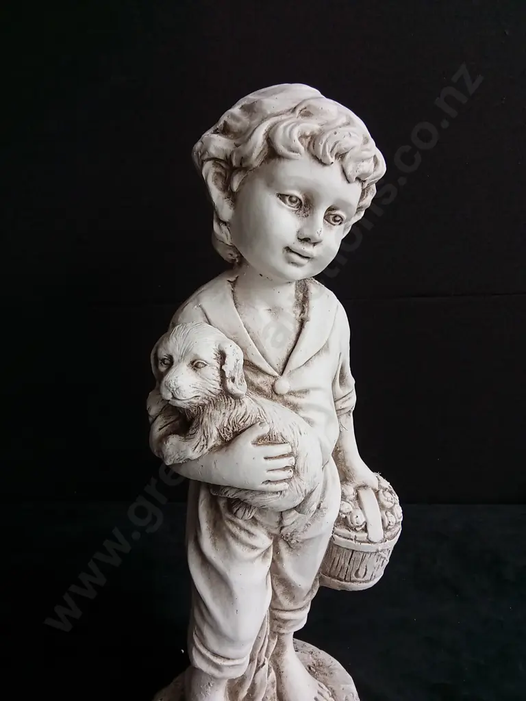 TAKASHO FIGURINE BOY WITH DOG H 50CM BRAND NEW Image 1++