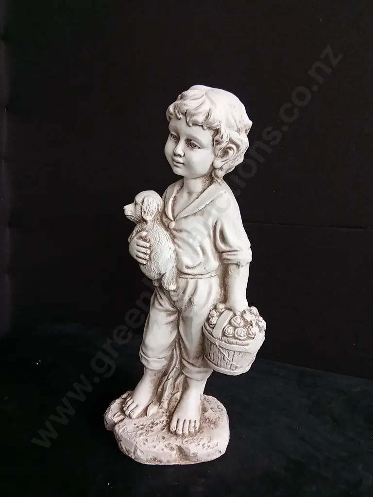 TAKASHO FIGURINE BOY WITH DOG H 50CM BRAND NEW Image 1++