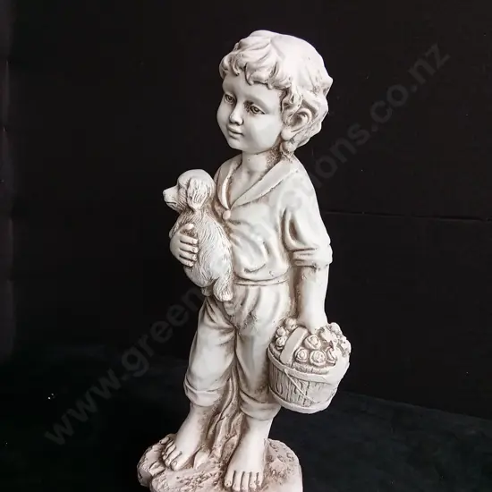 TAKASHO FIGURINE BOY WITH DOG H 50CM BRAND NEW