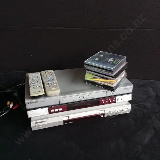 PANASONIC VIDEO CASSETTE RECORDER AND PIONEER DVD PLAYER