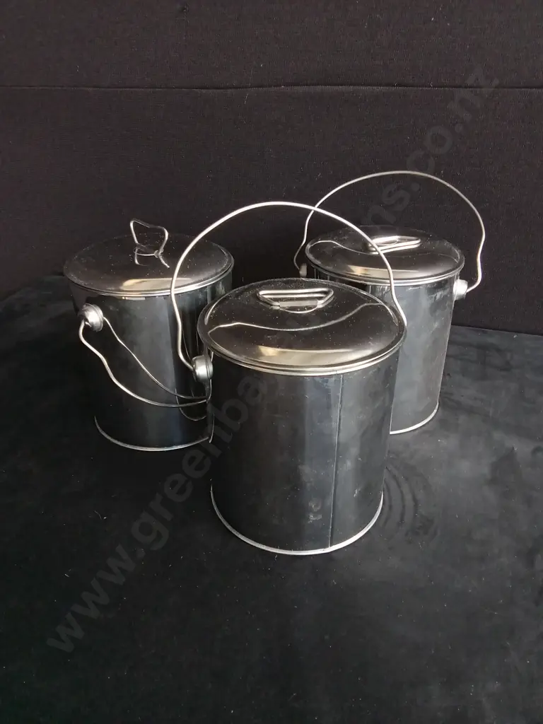 3 PIECES STAINLESS STEEL BILLY CANS 3L Image 1++