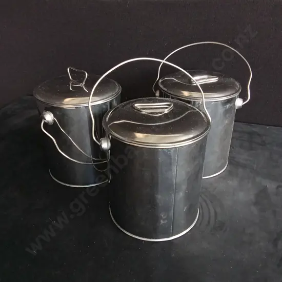 3 PIECES STAINLESS STEEL BILLY CANS 3L