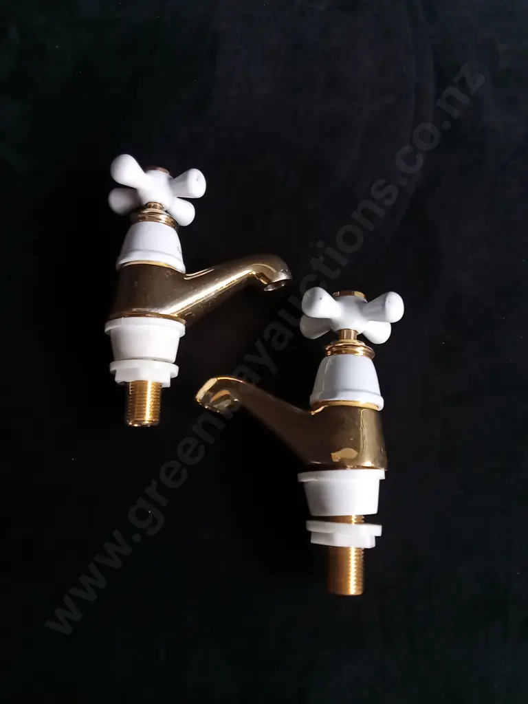PAIR OF BRASS TAPS Image 1++