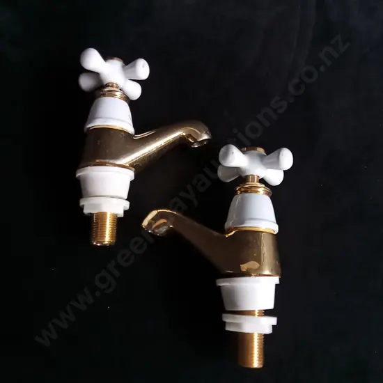 PAIR OF BRASS TAPS