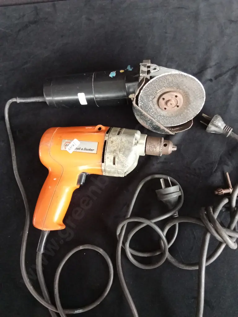 BLACK & DECKER DRILL AND ANGLE GRINDER (WORKING) Image 1++