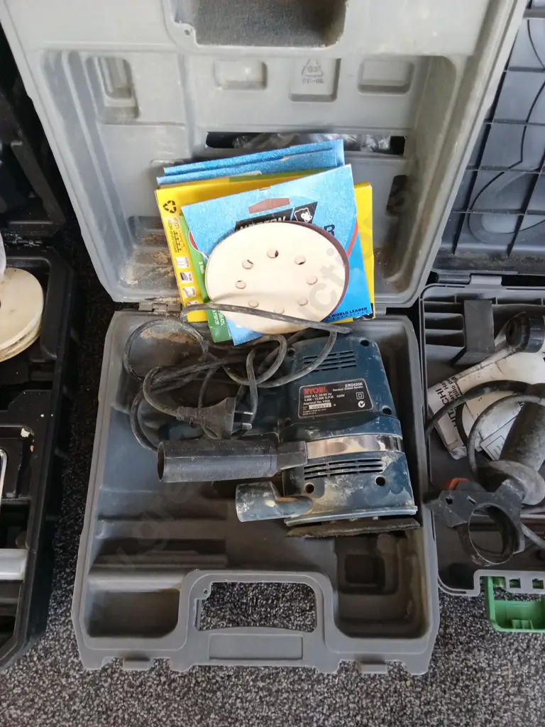 ECKO HAMMAHAND PNEUMATIC WEATHER BOARD NAILER, RYOBI RANDOM ORBITAL SANDER HITACHI CORDED DRILL AND BOX NAIL COILS Image 1++