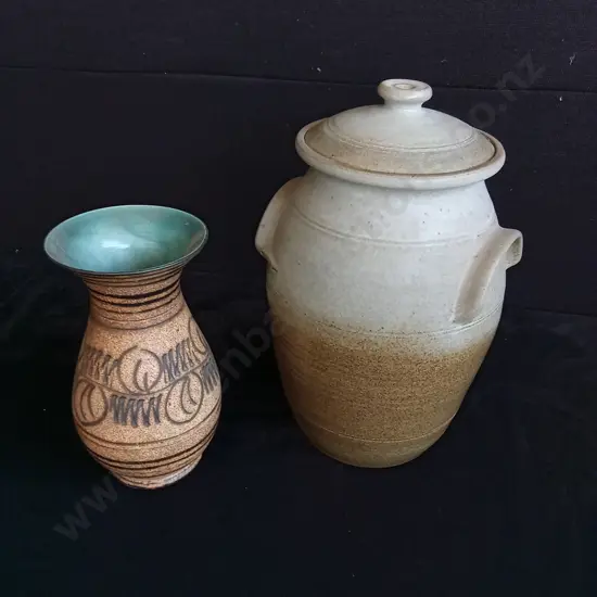 2 PIECES OF GERMAN POTTERY TALLEST H 40CM