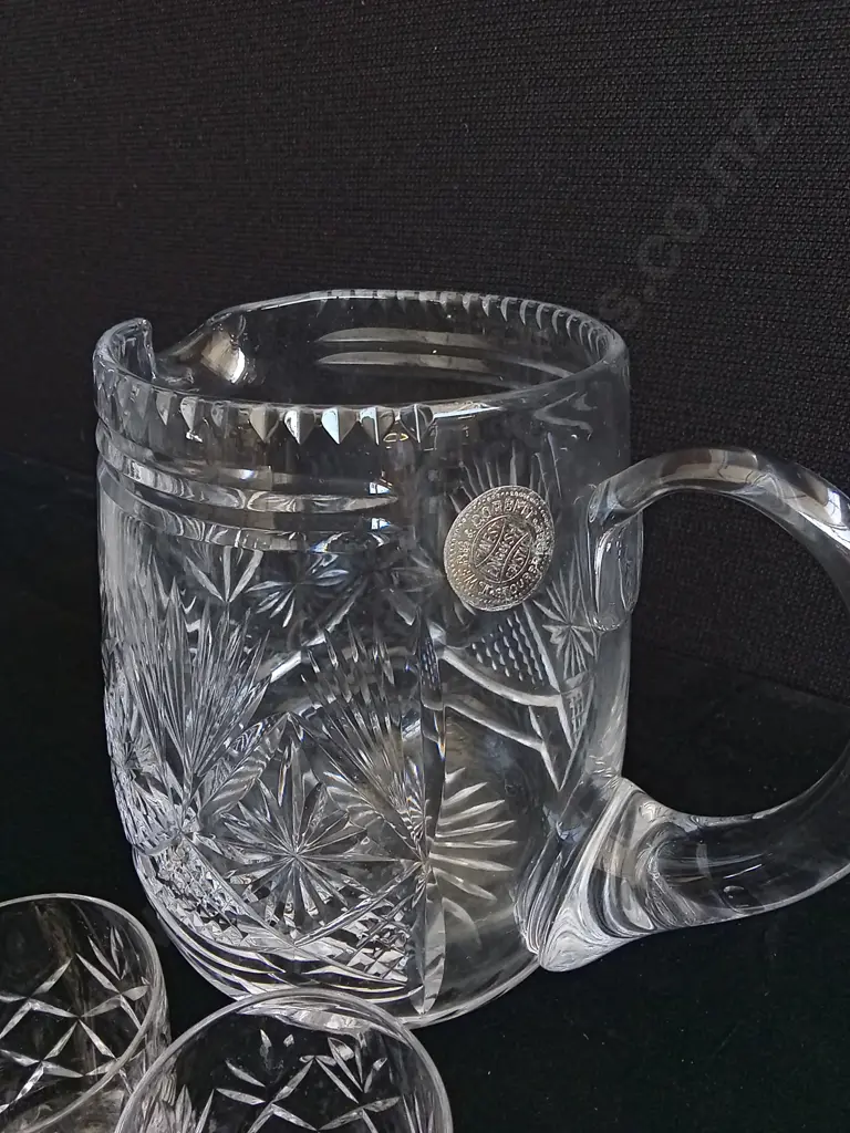 7 PIECES OF WEBB CORBETT CRYSTAL PITCHER AND GLASSES Image 1++