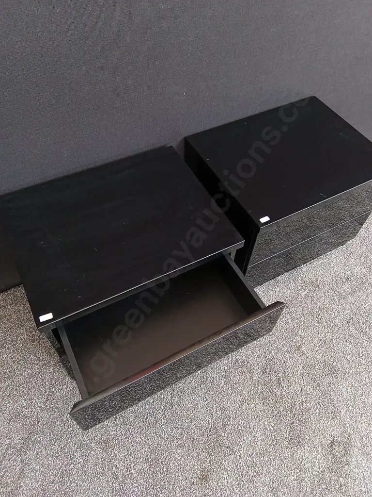 PAIR OF BLACK NIGHT STANDS 40 CM Image 1++