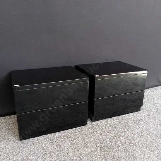 PAIR OF BLACK NIGHT STANDS 40 CM