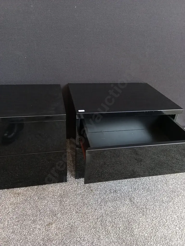 PAIR OF BLACK NIGHT STANDS 40 CM Image 1++
