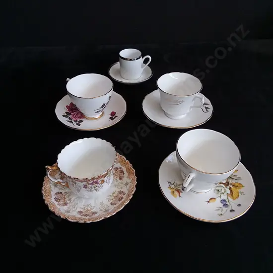 5 TEA CUP AND SAUCER SETS