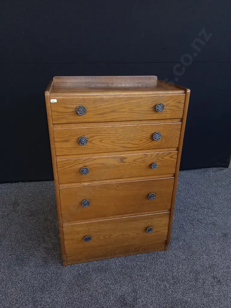 VINTAGE TALL BOY CHEST OF DRAWERS H 1M Image 1++