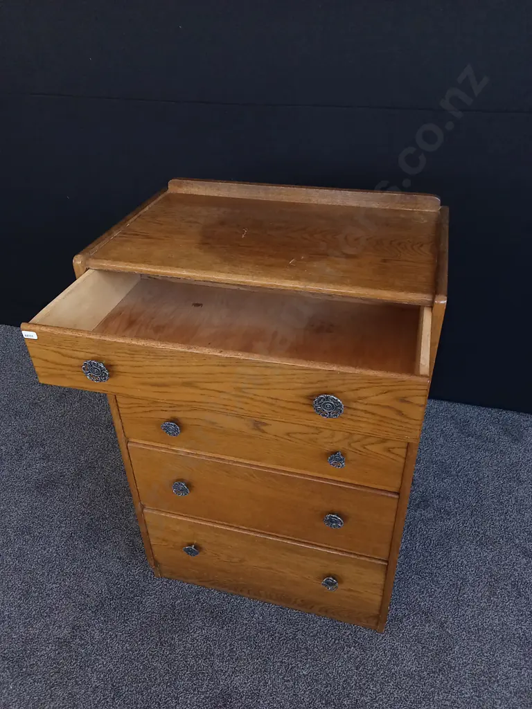 VINTAGE TALL BOY CHEST OF DRAWERS H 1M Image 1++