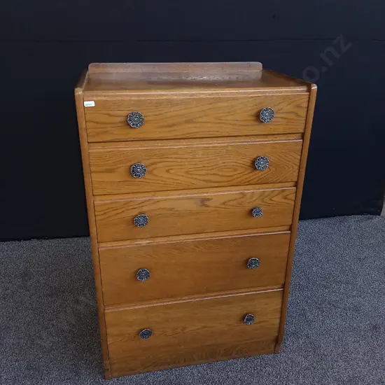 VINTAGE TALL BOY CHEST OF DRAWERS H 1M