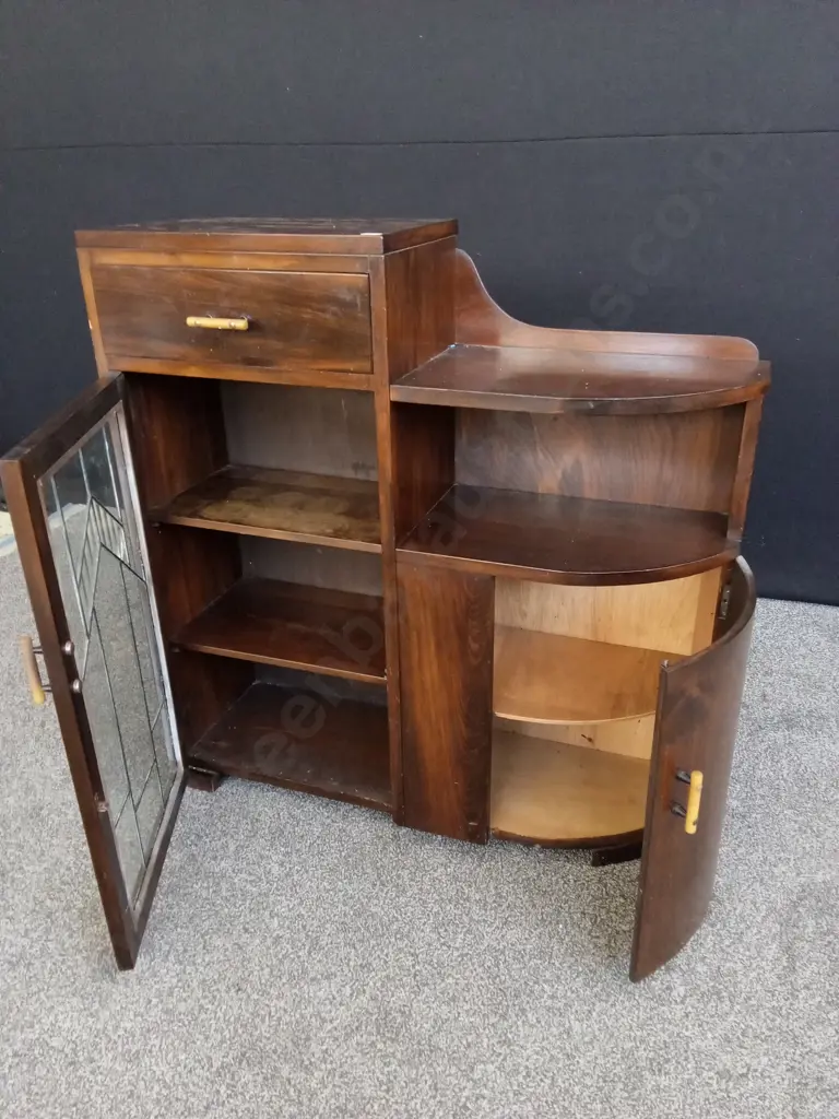 ART DECO LEADLIGHT DISPLAY CABINET H 95CM Image 1++