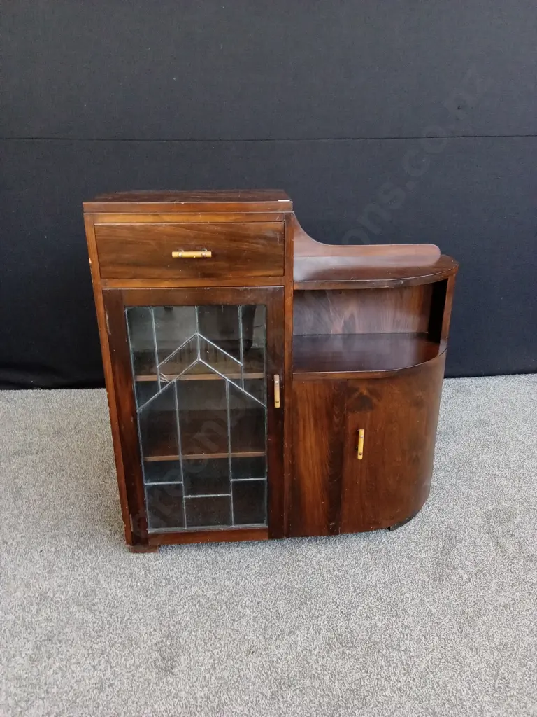 ART DECO LEADLIGHT DISPLAY CABINET H 95CM Image 1++