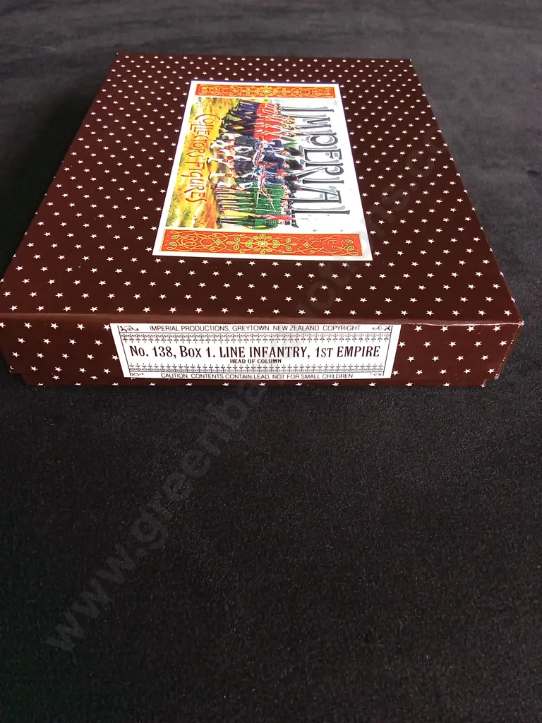 IMPERIAL PRODUCTIONS 1:32 SCALE SOLDIERS - NO.138 BOX 1 LINE INFANTRY, 1ST EMPIRE HEAD OF COLUMN BOXED Image 1++