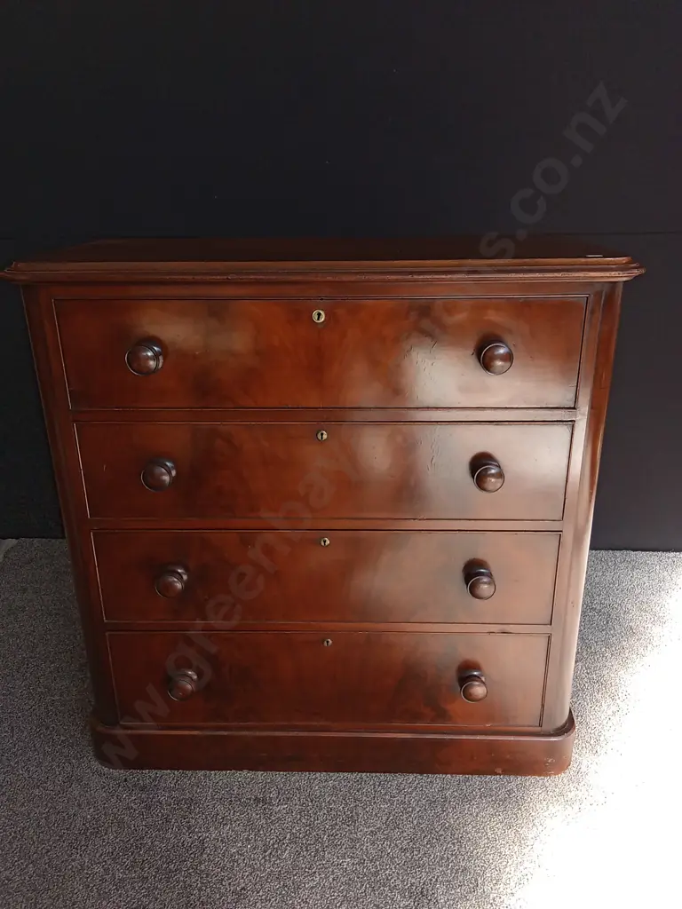VINTAGE MAHOGANY CHEST OF DRAWERS H 1.1M Image 1++