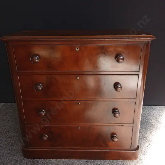 VINTAGE MAHOGANY CHEST OF DRAWERS H 1.1M