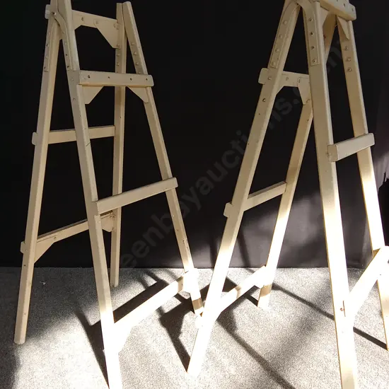 PAIR OF VINTAGE WOODEN TRESTLES